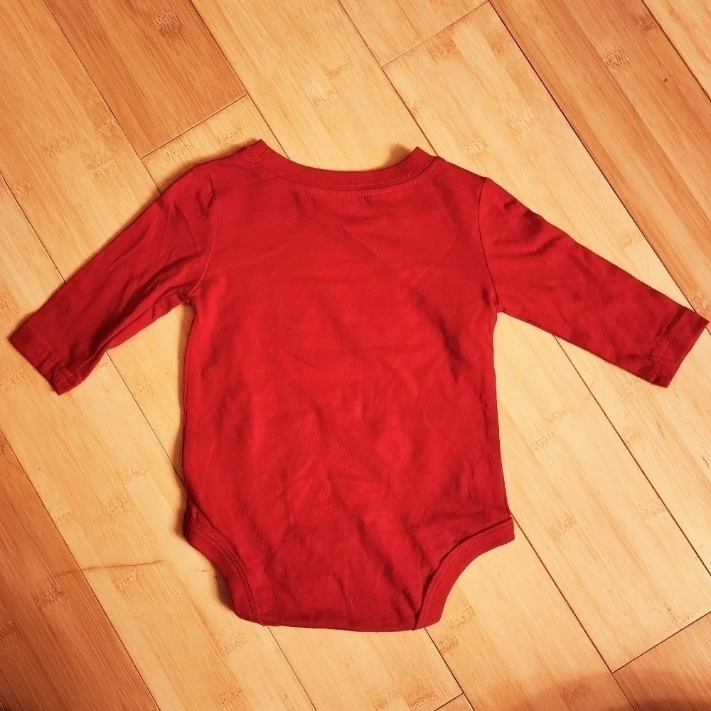 NWT 2 Piece Lot North Pole Baby Christmas Onsie Size 3M Red White Infant Holiday